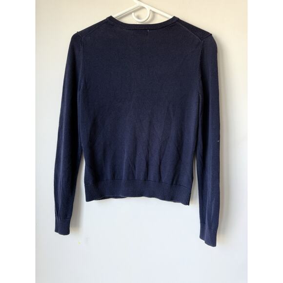 Lilly Pulitzer Blue Cotton Button Front Cardigan Sweater Women's S Palm Tree - Picture 2 of 10